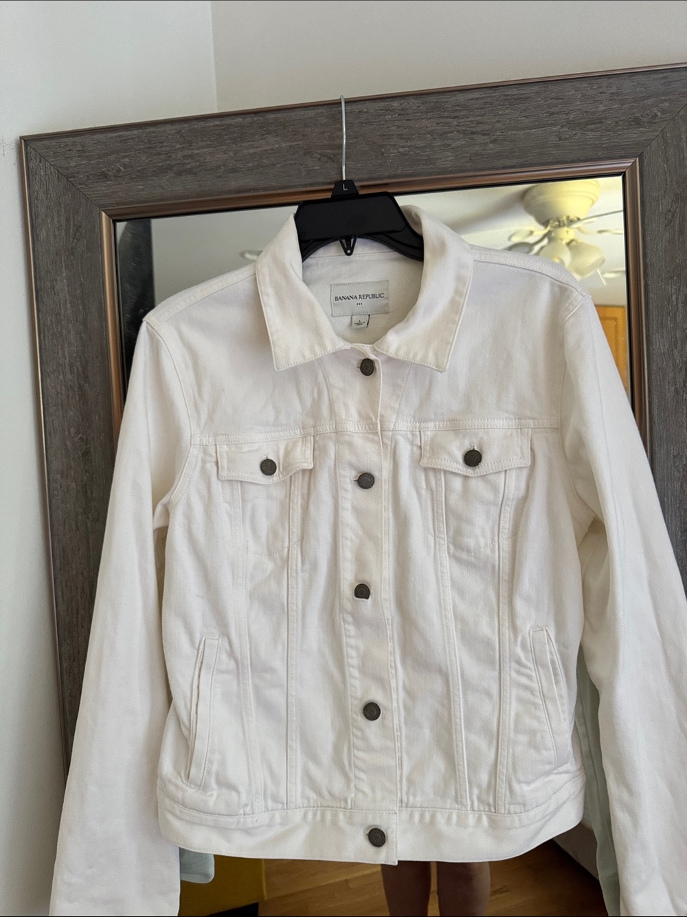Banana Republic White Denim Trucker Jacket